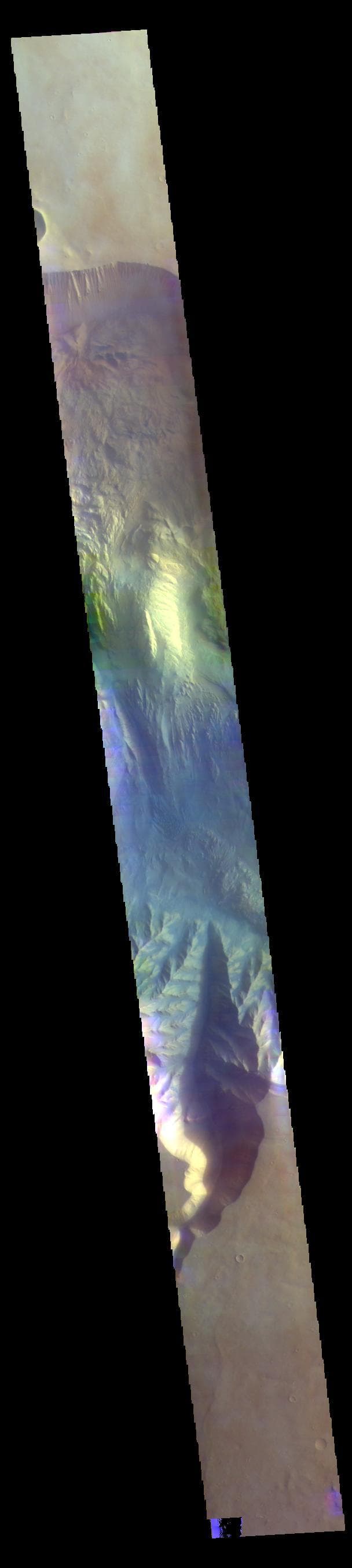 NASA image: Hebes Chasma - False Color