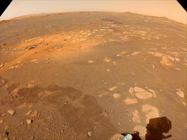 NASA image: Rocket Scour and Wheel Prints