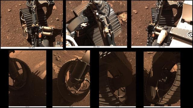 NASA image: Multiple Views of Perseverance's Wheels Wiggling