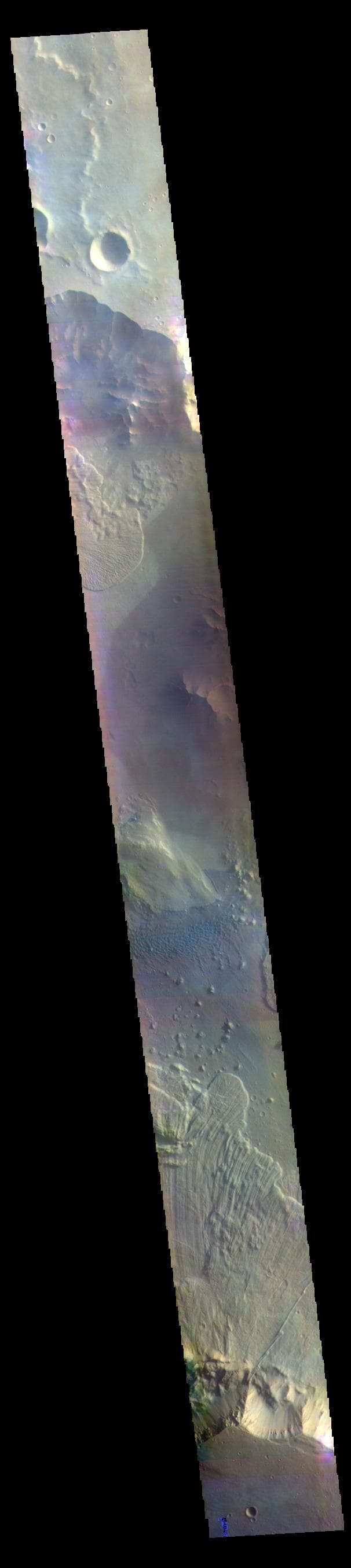 NASA image: Ganges Chasma Landslides - False Color