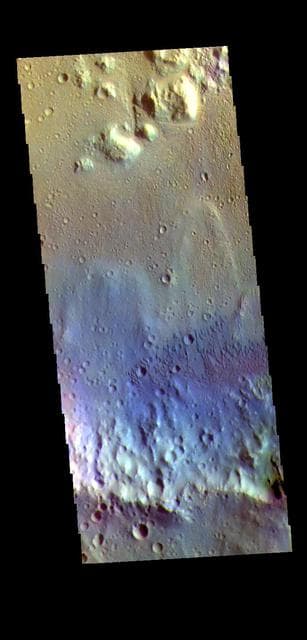NASA image: Tyrrhena Terra Crater - False Color