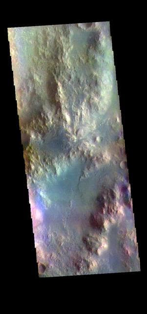 NASA image: Holden Crater Rim - False Color