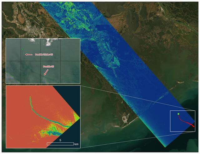 Delta-X Oil Slick Radar Signal in Gulf of Mexico
