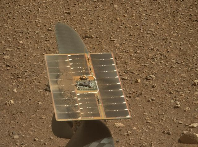 NASA image: Mars Helicopter's Solar Array as Seen by Perseverance's Mastcam-Z