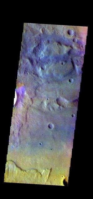 NASA image: Terra Sirenum Crater - False Color