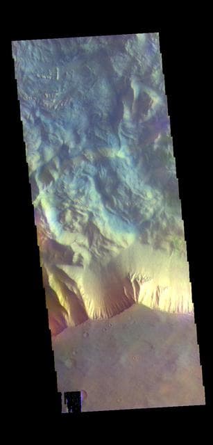 NASA image: Hebes Chasma - False Color