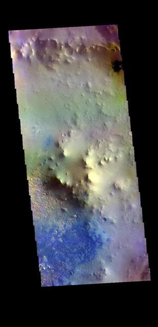 NASA image: Terra Sabaea Crater - False Color