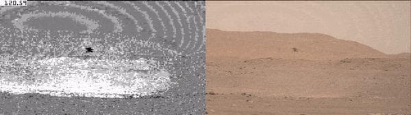 NASA image: Ingenuity Kicks Up Dust Cloud on Fourth Flight