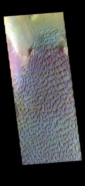 NASA image: Rabe Crater Dunes - False Color