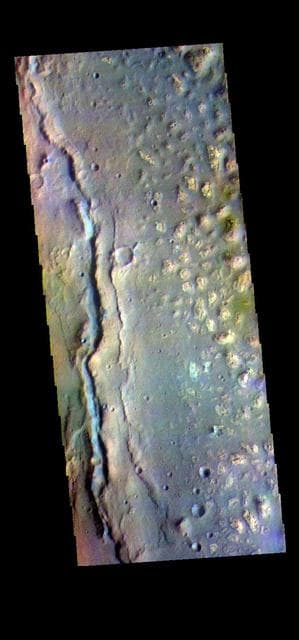NASA image: Ariadnes Colles - False Color