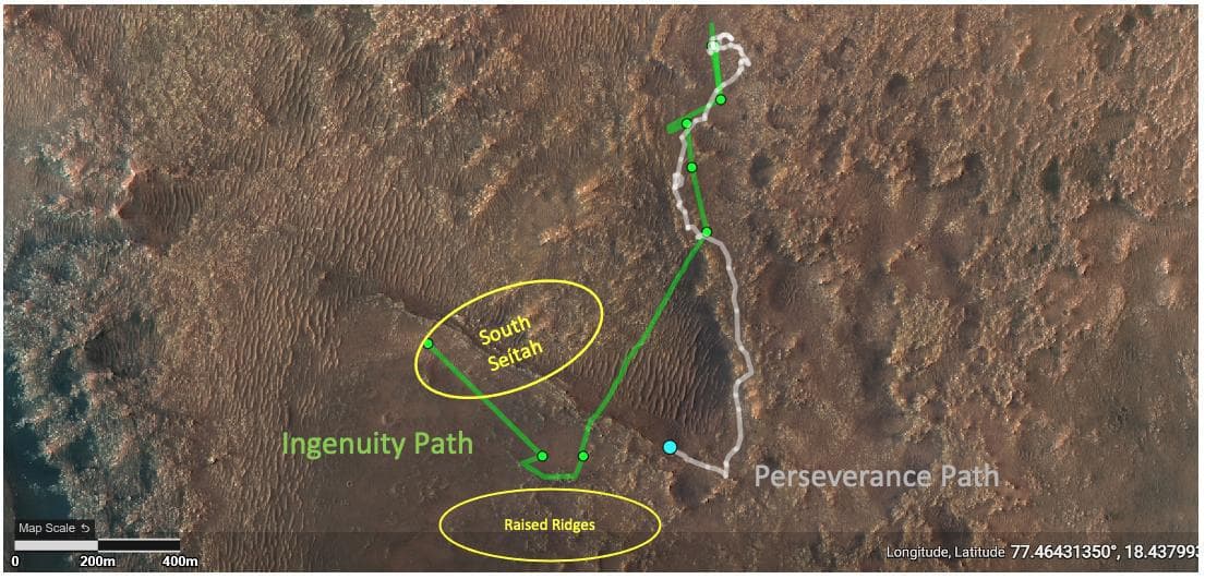 NASA image: Ground Tracks of NASA's Perseverance and Ingenuity