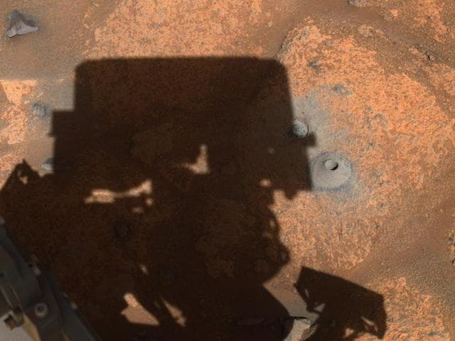 NASA image: Perseverance's Navigation Camera Image of First Borehole