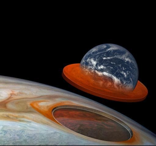 NASA image: Sizing Up Jupiter's Great Red Spot (Illustration)