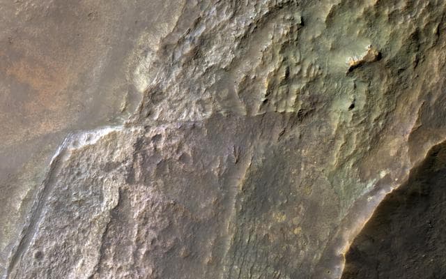 NASA image: Colorful Layers in a Crater Wall