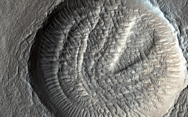 NASA image: Layered Deposits and Wind Ripples