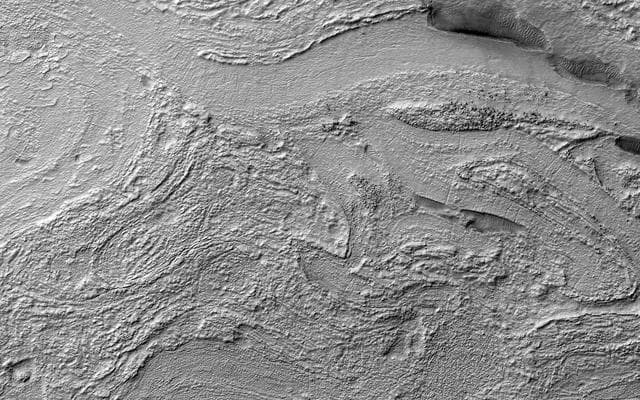 NASA image: Banded Terrain in Hellas Planitia