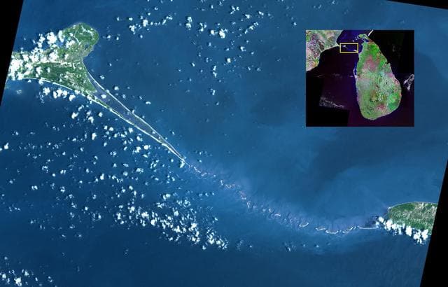 NASA image: Adam's Bridge, India-Sri Lanka