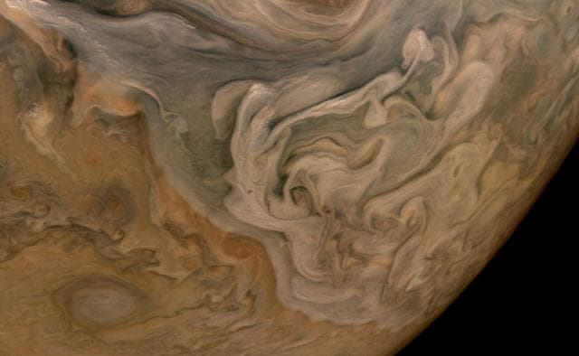 NASA image: Clouds Stack Up in Jupiter's North Equatorial Belt