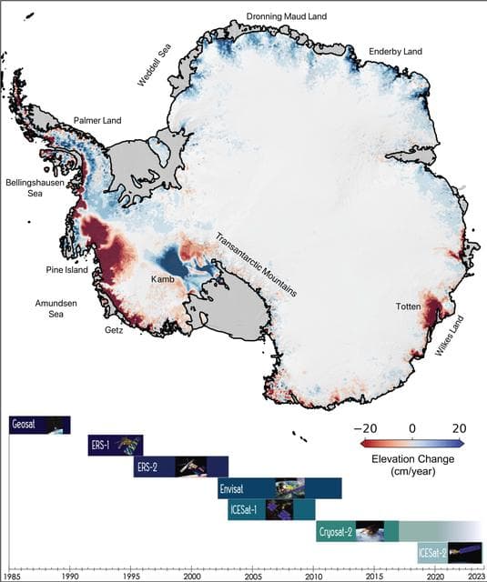 NASA image: The Antarctic Ice Sheet's Changing Height