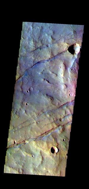 NASA image: Sirenum Fossae - False Color