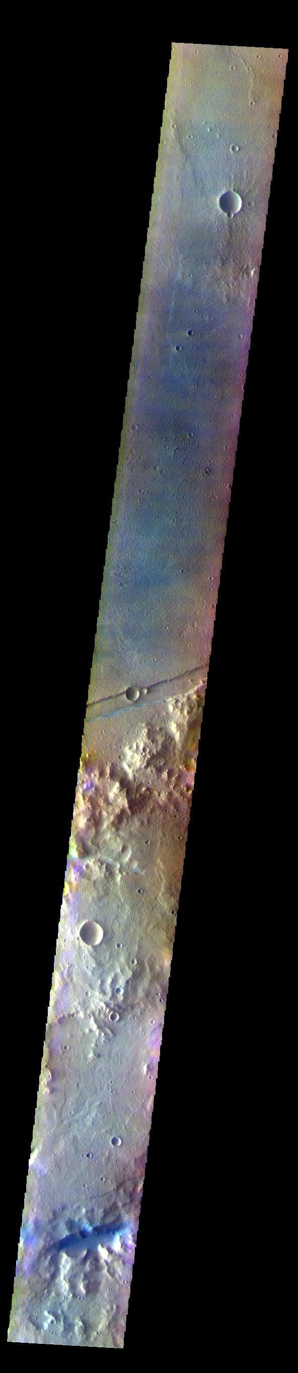 NASA image: Sirenum Fossae - False Color