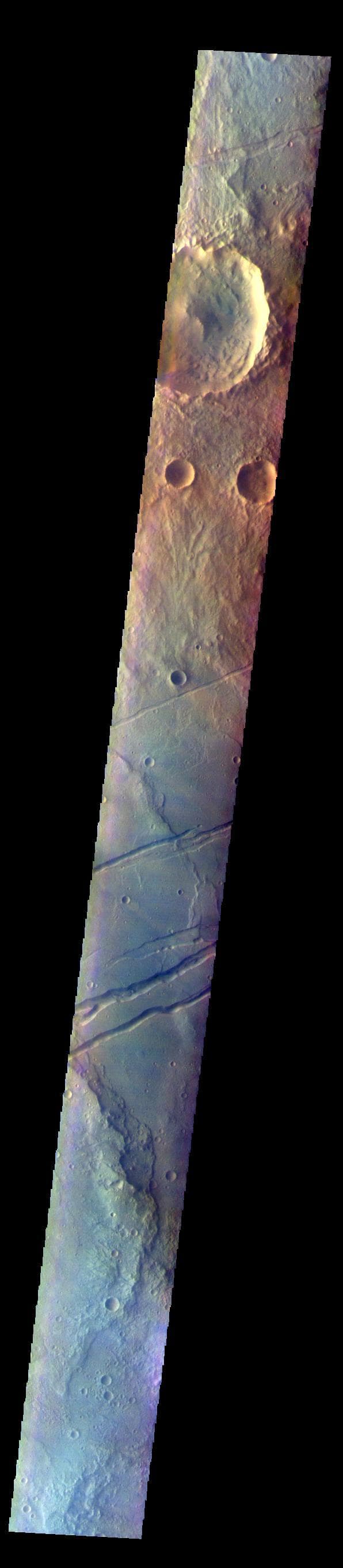 NASA image: Sirenum Fossae - False Color