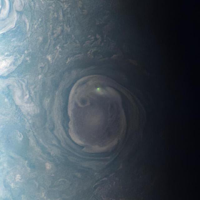 NASA image: NASA's Juno Mission Captures Lightning On Jupiter