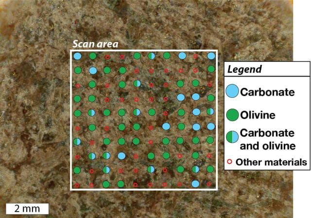 NASA image: SHERLOC's View of Organics Within Garde Abrasion Patch