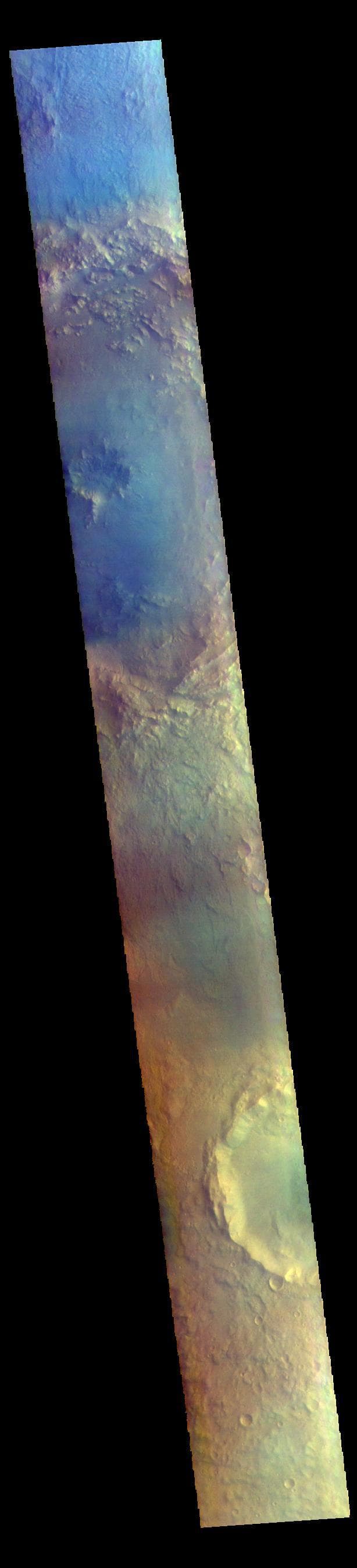 NASA image: Bamberg Crater - False Color