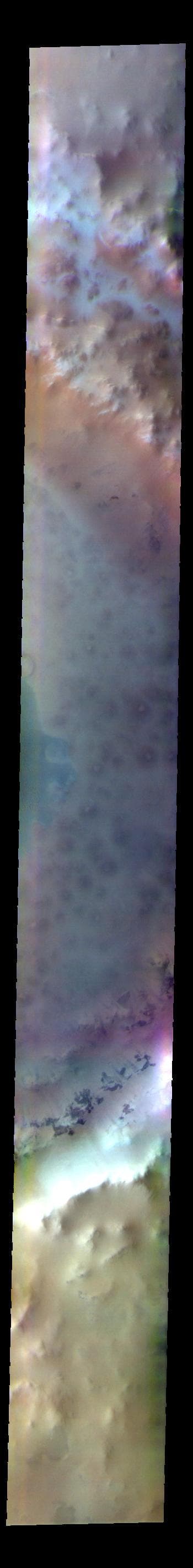 NASA image: Lomonosov Crater - False Color