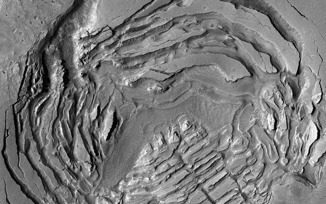 NASA image: A Mysterious Fractured Depression on Mars