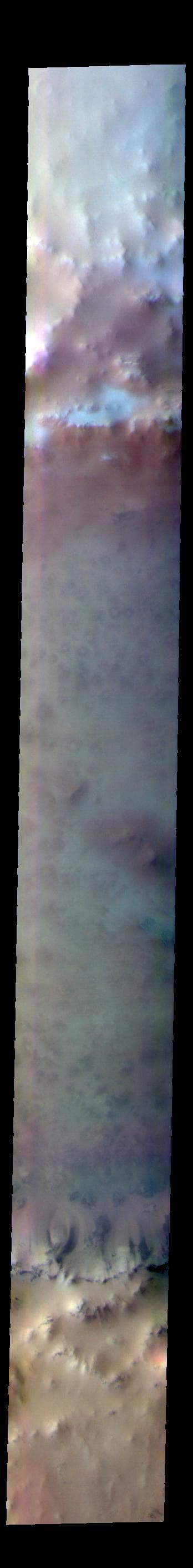 NASA image: Lomonosov Crater - False Color