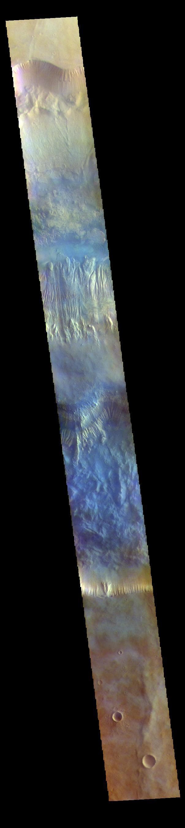 NASA image: Hebes Chasma - False Color