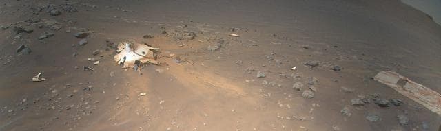 NASA image: Debris Field for Perseverance Landing Gear Seen from Mars Helicopter