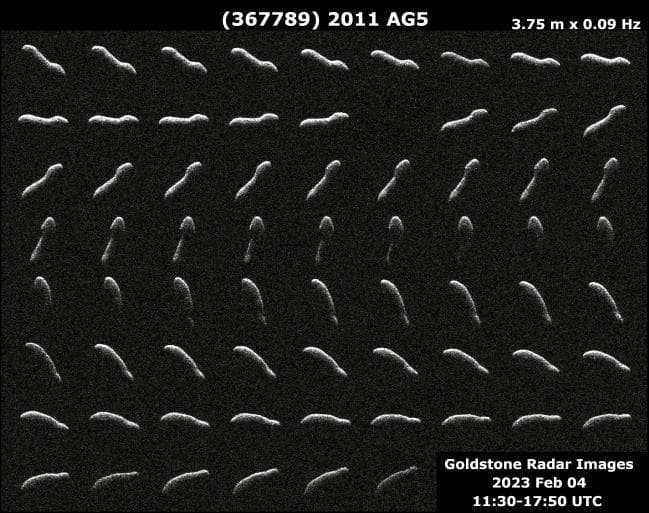 NASA image: Radar Observations of Elongated Near-Earth Asteroid 2011 AG5