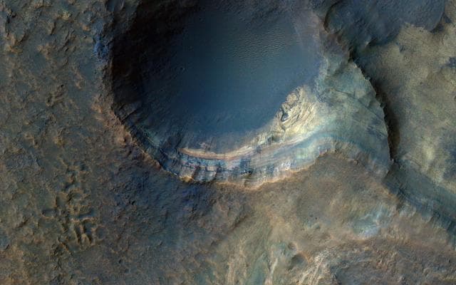 NASA image: Sedimentary Rocks inside Terby Crater