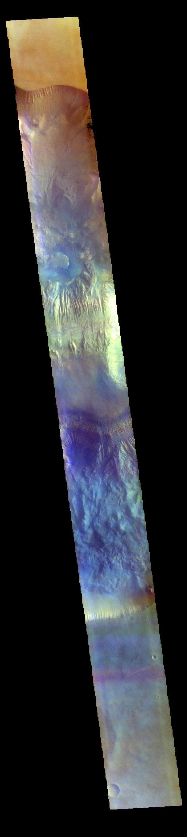 NASA image: Hebes Chasma - False Color