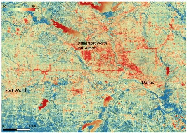 NASA image: NASA's ECOSTRESS Shows Heat in Dallas and Fort Worth