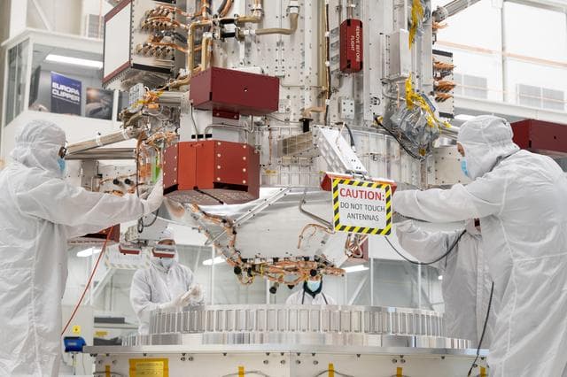 NASA image: Easy Does It: NASA's Europa Clipper Is Lowered Into Place