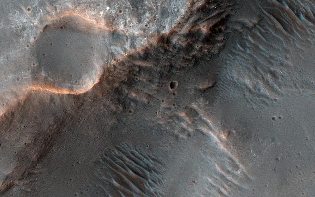 NASA image: Channels to the North of Savich Crater
