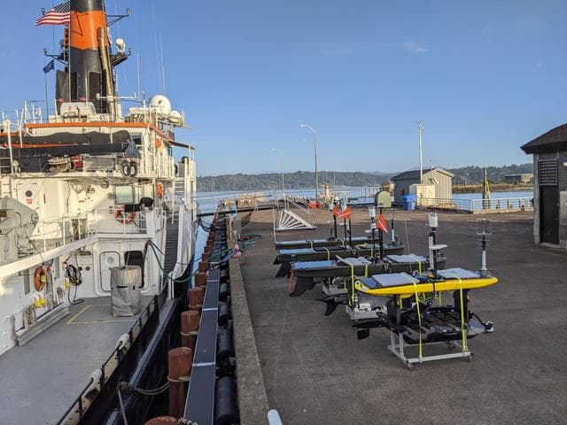 NASA image: S-MODE Research Vessel and Marine Robots Prepare for Sea