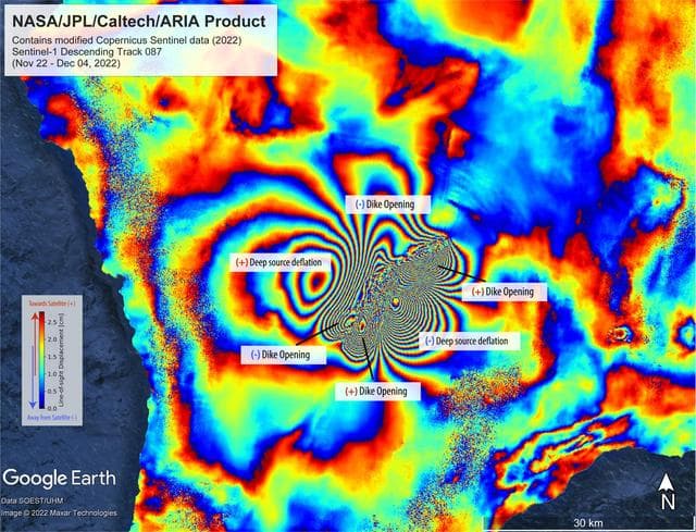 NASA image: Satellite Data Shows Ground Motion From Mauna Loa Volcano Eruption