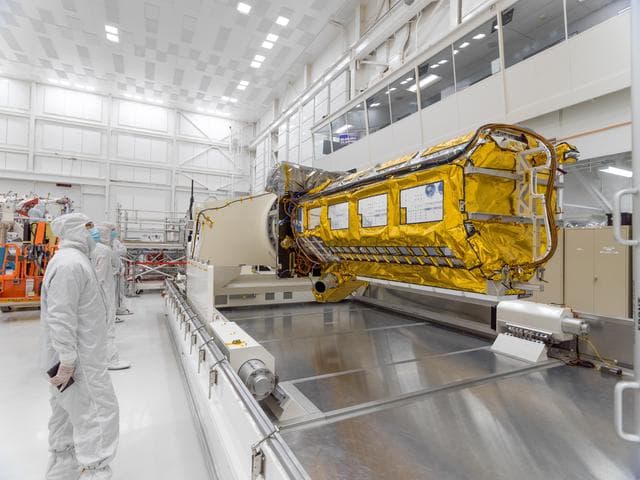 NASA image:  Preparing the NISAR Science Payload for a Trip to India