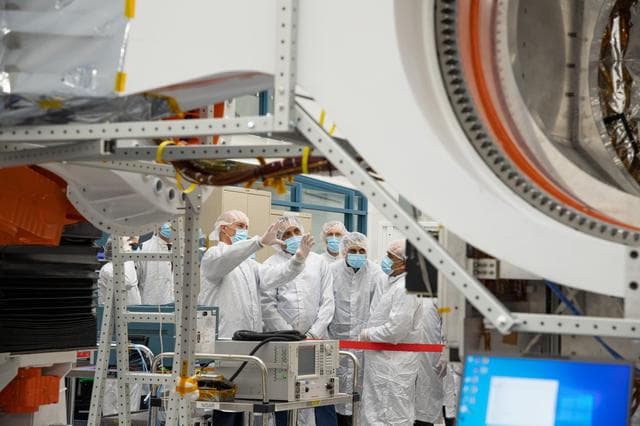 NASA image: ISRO Chairman Visits NISAR in a Clean Room at JPL