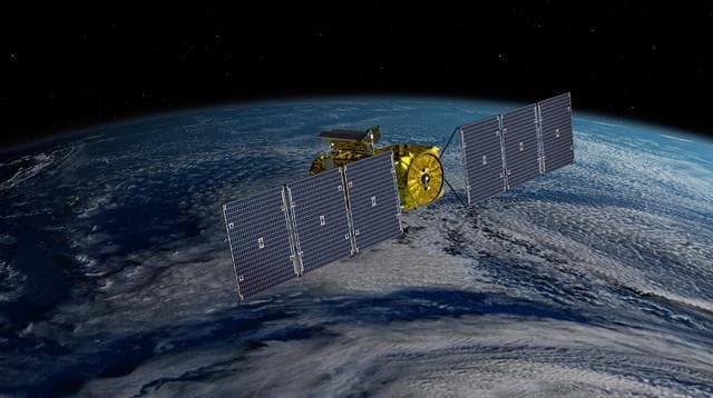 NASA image: SWOT Satellite With Solar Arrays in Full View (Illustration)