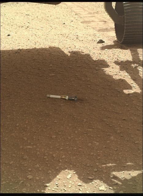 NASA image: Perseverance Deposits Its First Sample on the Martian Surface