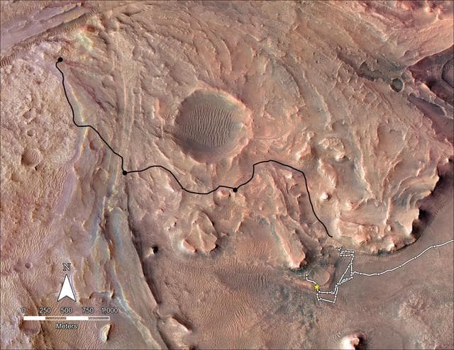 NASA image: Map of Perseverance's Delta Top Campaign