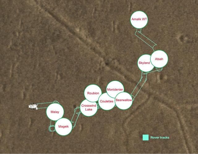 NASA image: Perseverance's Three Forks Sample Depot Map
