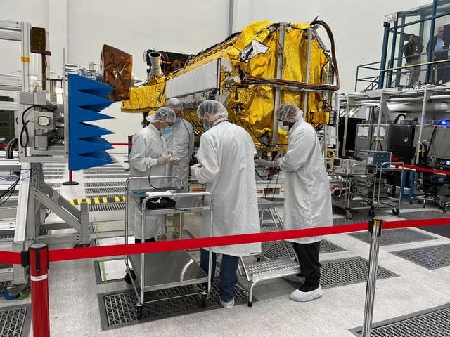 NASA image: Engineers, Technicians Working on NISAR in Clean Room