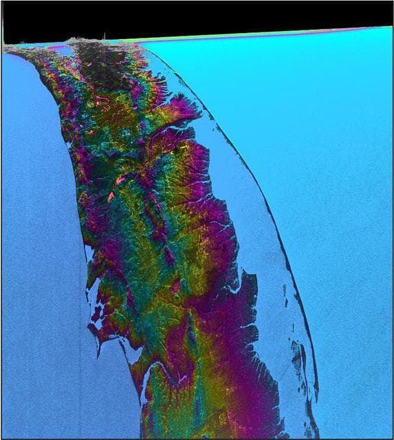 NASA image: SWOT Satellite's Land 'First Light'